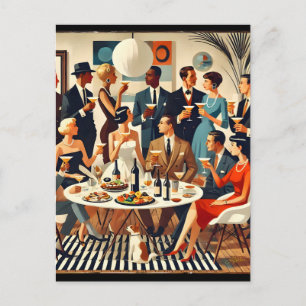 Mid Century Modern The Martini Intellectuals  Postcard