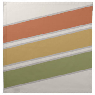 Mid Century Modern Three Stripes  Cloth Napkin