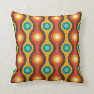 Mid-Century Modern Throw Pillow, Circle Patterns Pillow