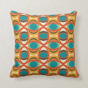 Mid-Century Modern Throw Pillow, Eye Pattern Throw Pillow