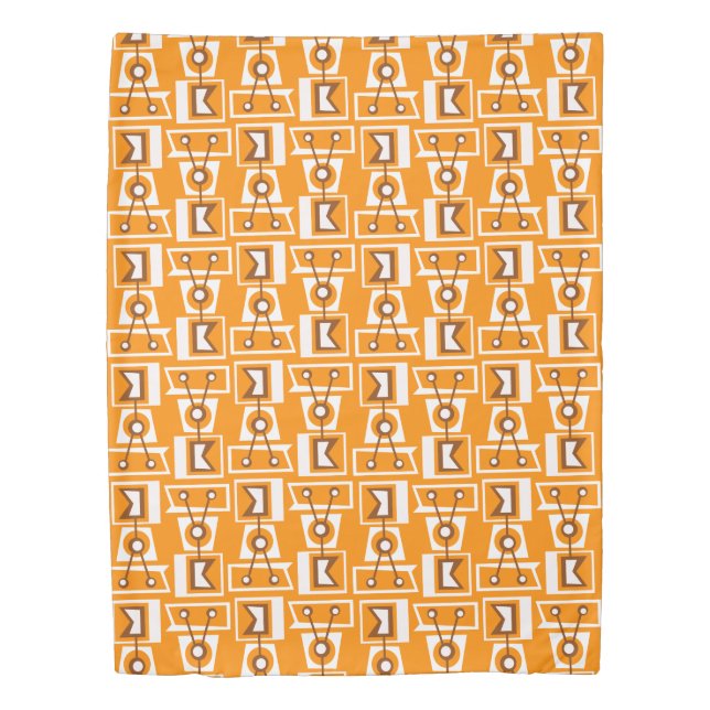 Mid Century Modern Tiki Print Duvet Cover (Front)