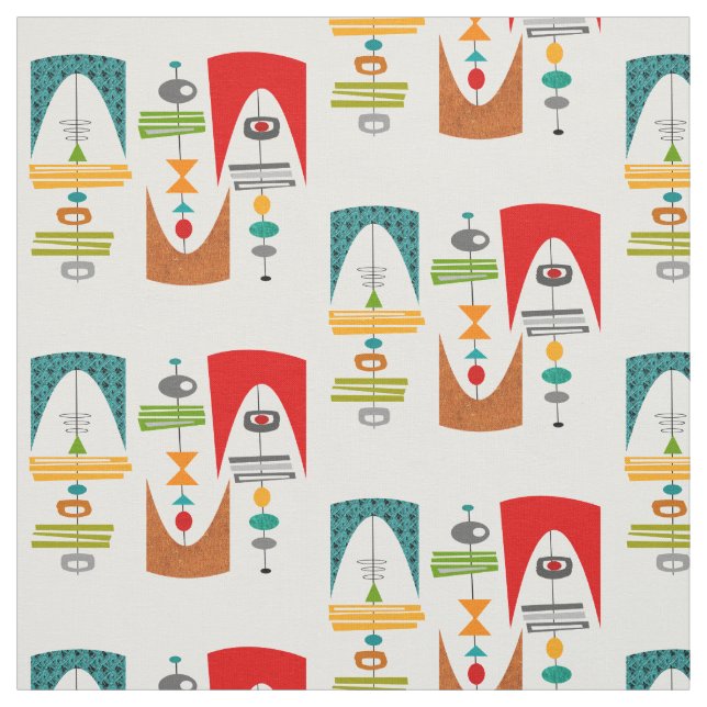 Mid-Century Modern Tiki Tok Fabric (Swatch)