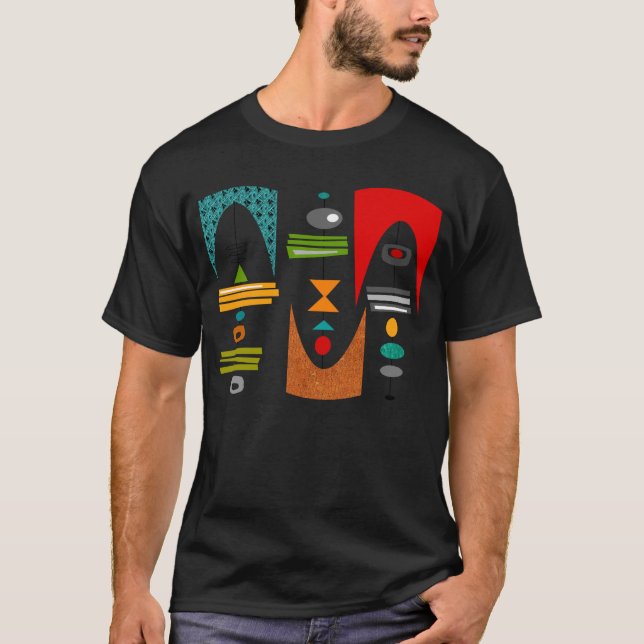 Mid-Century Modern Tiki Tok T-Shirt (Front)