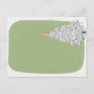 Mid century Modern Tinsel Christmas Tree Postcard