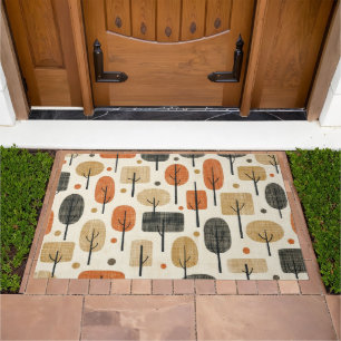 Mid Century Modern Tree Pattern Doormat