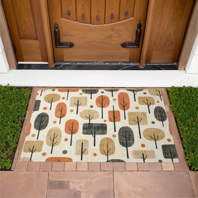 Mid Century Modern Tree Pattern Doormat (Outdoor)