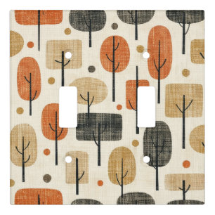 Mid Century Modern Tree Pattern Light Switch Cover