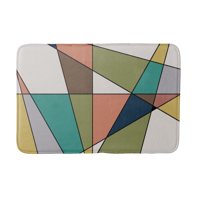 Mid Century Modern Triangle Abstract Bath Mat (Front)
