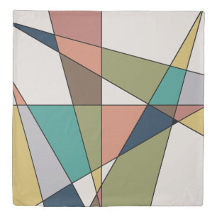 Mid Century Modern Triangle Abstract Duvet Cover