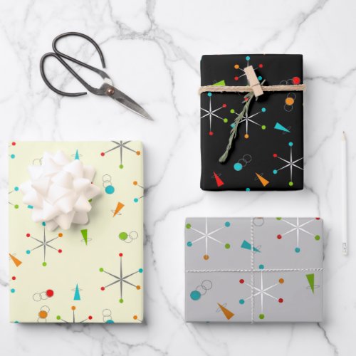 Mid-Century Modern Trio ll Wrapping Paper Sheets