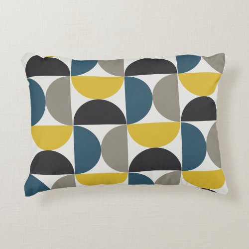 Mid_Century Modern Turmer Gunmetal and blue   Accent Pillow