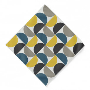 Mid-Century Modern Turmer Gunmetal and blue   Bandana
