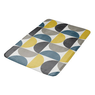 Mid-Century Modern Turmer Gunmetal and blue Bath Mat