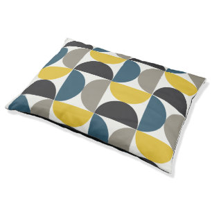 Mid-Century Modern Turmer Gunmetal and blue   Pet Bed