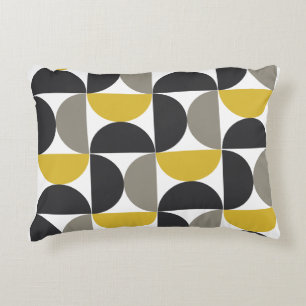 Mid-Century Modern turmeric and gunmetal gray  Accent Pillow