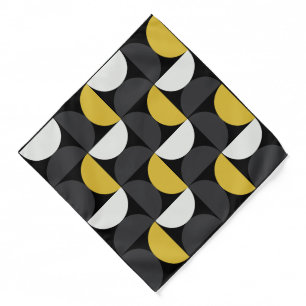Mid-Century Modern turmeric and gunmetal gray     Bandana