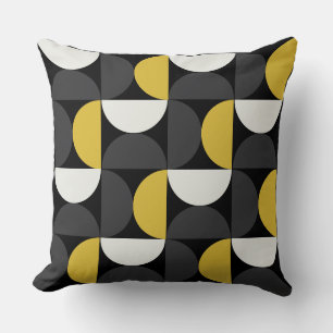 Mid-Century Modern turmeric and gunmetal gray   Throw Pillow