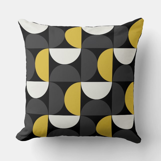 Mid-Century Modern turmeric and gunmetal gray   Throw Pillow (Front)
