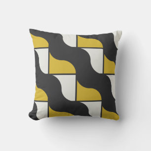 Mid-Century Modern turmeric and gunmetal gray  Throw Pillow