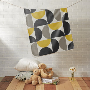 Mid-Century Modern Turmeric Gunmetal Baby Blanket
