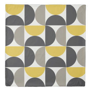 Mid-Century Modern Turmeric Gunmetal Duvet Cover