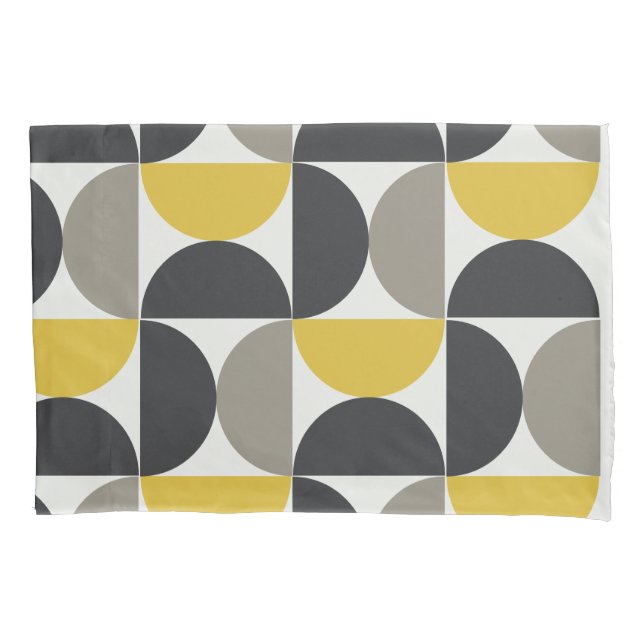 Mid-Century Modern Turmeric Gunmetal    Pillow Case (Front)