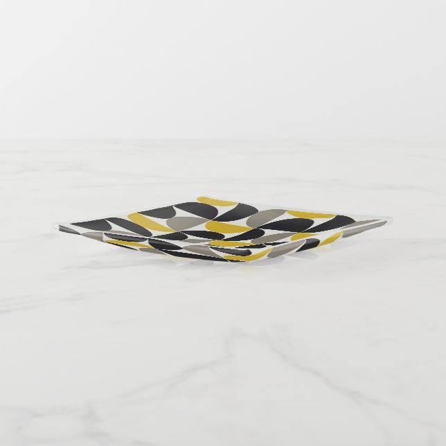 Mid-Century Modern Turmeric Gunmetal     Trinket Tray (Angled)