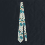 Mid Century Modern, Turquoise, Black,  Geometric Tie<br><div class="desc">Popular,   mid century modern,  retro pattern tie,  in shades of turquoise,  ivory,  black and olive.</div>