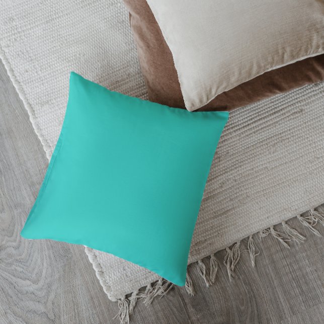 Mid-Century Modern Turquoise Blue Throw Pillow (Creator Uploaded)