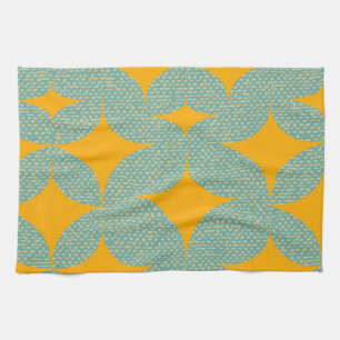 Mid Century Modern Turquoise Diamond Kitchen Towel