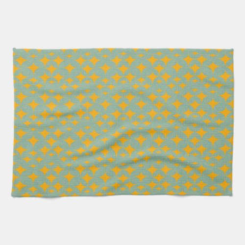 Mid Century Modern Turquoise Diamond  Kitchen Towel