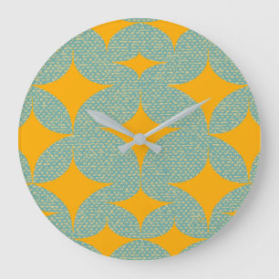 Mid Century Modern Turquoise Diamond Large Clock