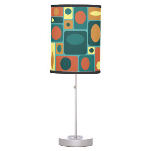 Mid Century Modern Turquoise Rectangles Table Lamp