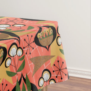 Mid-Century Modern Vintage Fifties Style Tablecloth