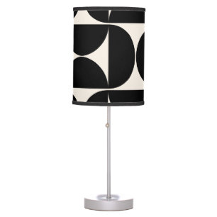 Mid Century Modern Vintage Pattern Black And White Table Lamp