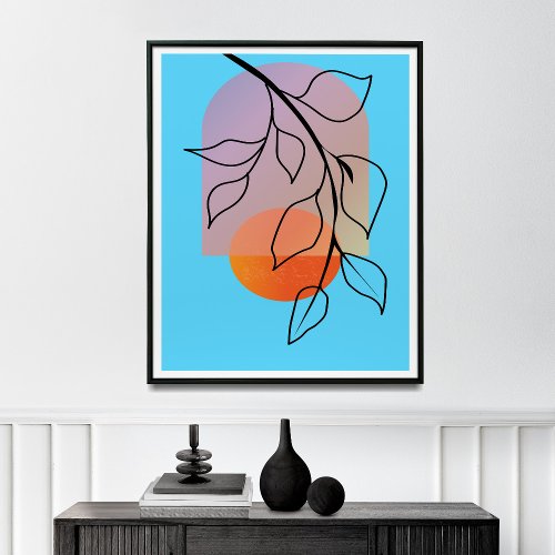 Mid Century Modern Wall Art Abstract landscape Poster