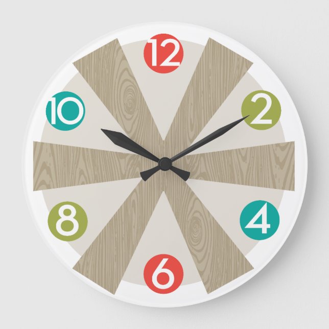 Mid-Century Modern Wall Clock - Color Dots (Front)