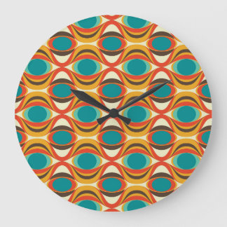 Mid-Century Modern Wall Clock, Eye Patterns Large Clock
