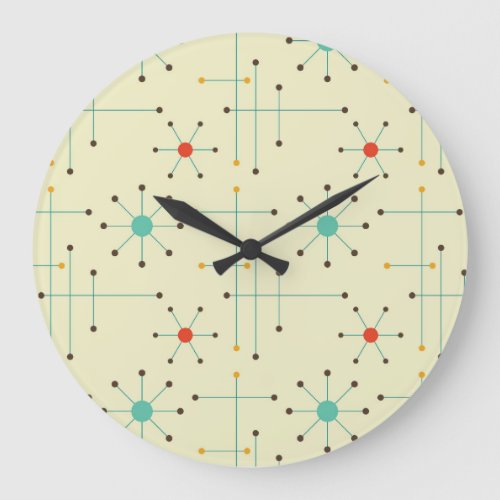 Mid_Century Modern Wall Clock Starburst Pattern Large Clock