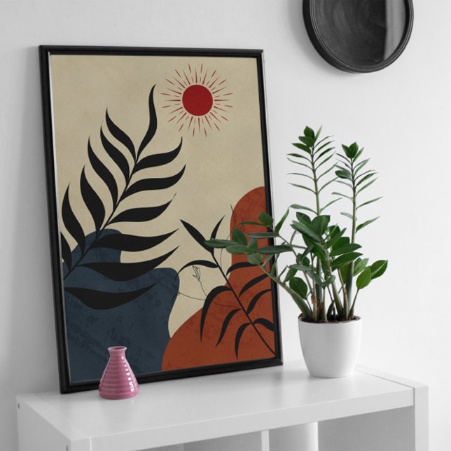 Mid Century Modern Wall Sun Art,  Faux Canvas Prin (Creator Uploaded)