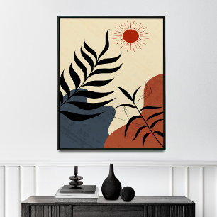 Mid Century Modern Wall Sun Deco,  Poster