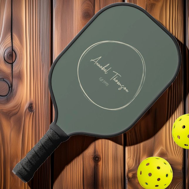 Mid-Century Modern Warm Gray | Script Name Pickleball Paddle (Creator Uploaded)