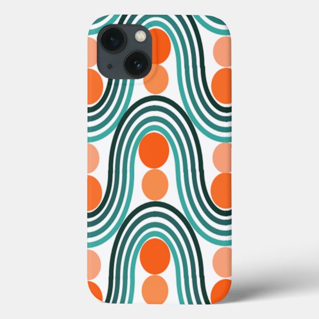 Mid-Century Modern Waves and Circles  Case-Mate iPhone Case (Back)