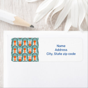 Mid-Century Modern Waves and Circles Label