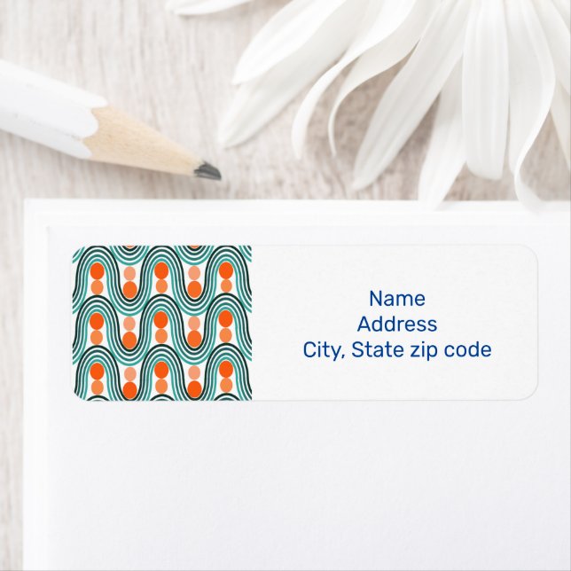 Mid-Century Modern Waves and Circles Label (Insitu)