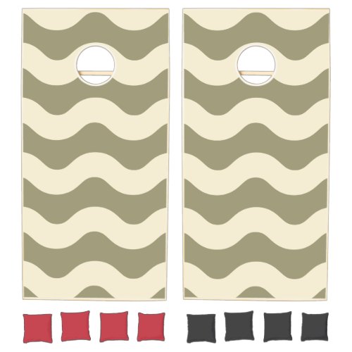 Mid-Century Modern Wavy Striped Sage Meadow