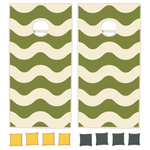 Mid-Century Modern Wavy Striped Sweet Olive