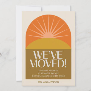 Mid Century Modern We've Moved Sunburst Address Announcement