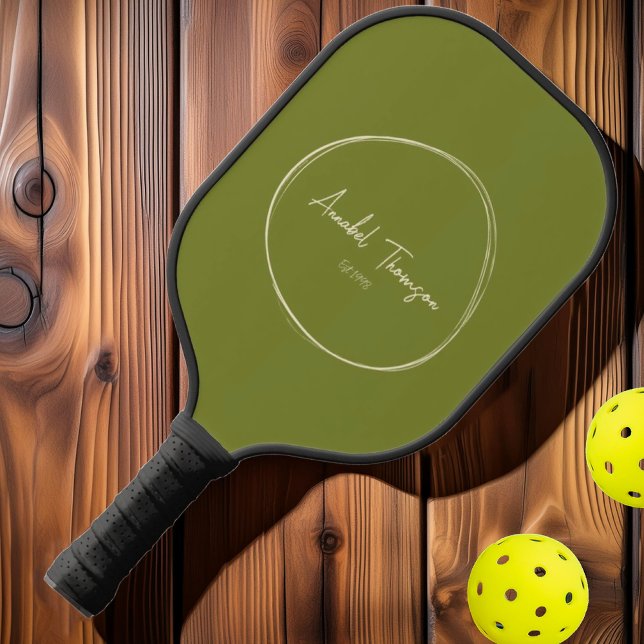 Mid-Century Modern Willow Green | Script Name Pickleball Paddle (Creator Uploaded)