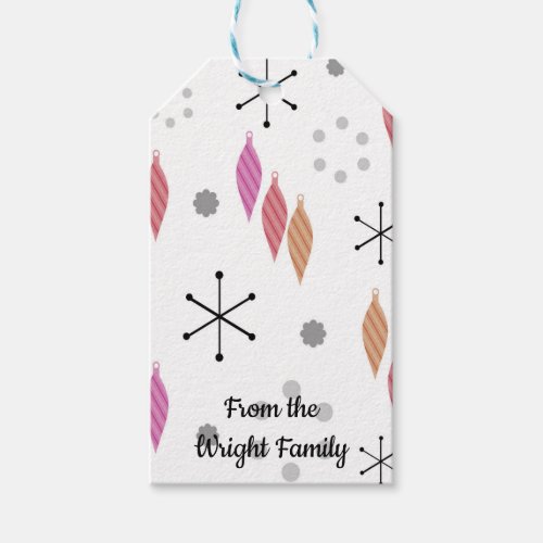 Mid Century Modern Winter Gift Tags